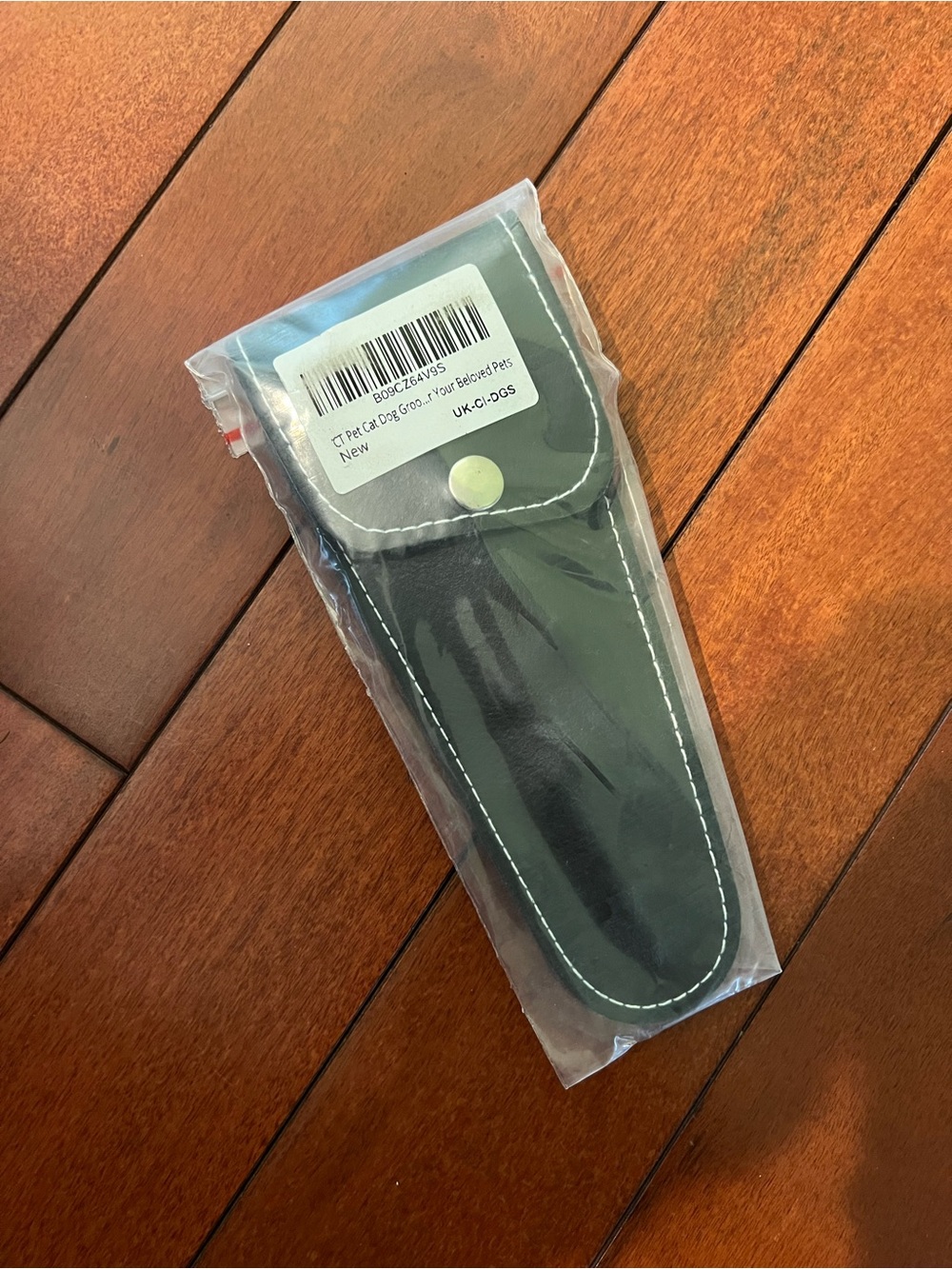 Black Leather-Look Utility Pouch with Snap Closure … pet grooming scissors
